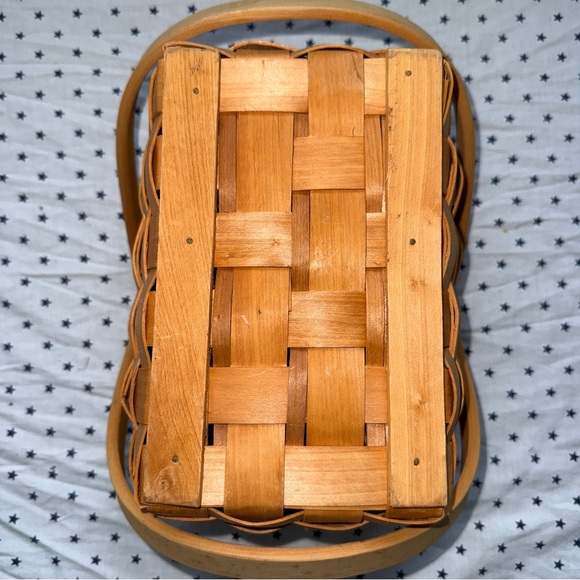 Vintage Woven Oblong Handled Gathering / Gardening / Herbs / Flower Basket EUC - Picture 11 of 17